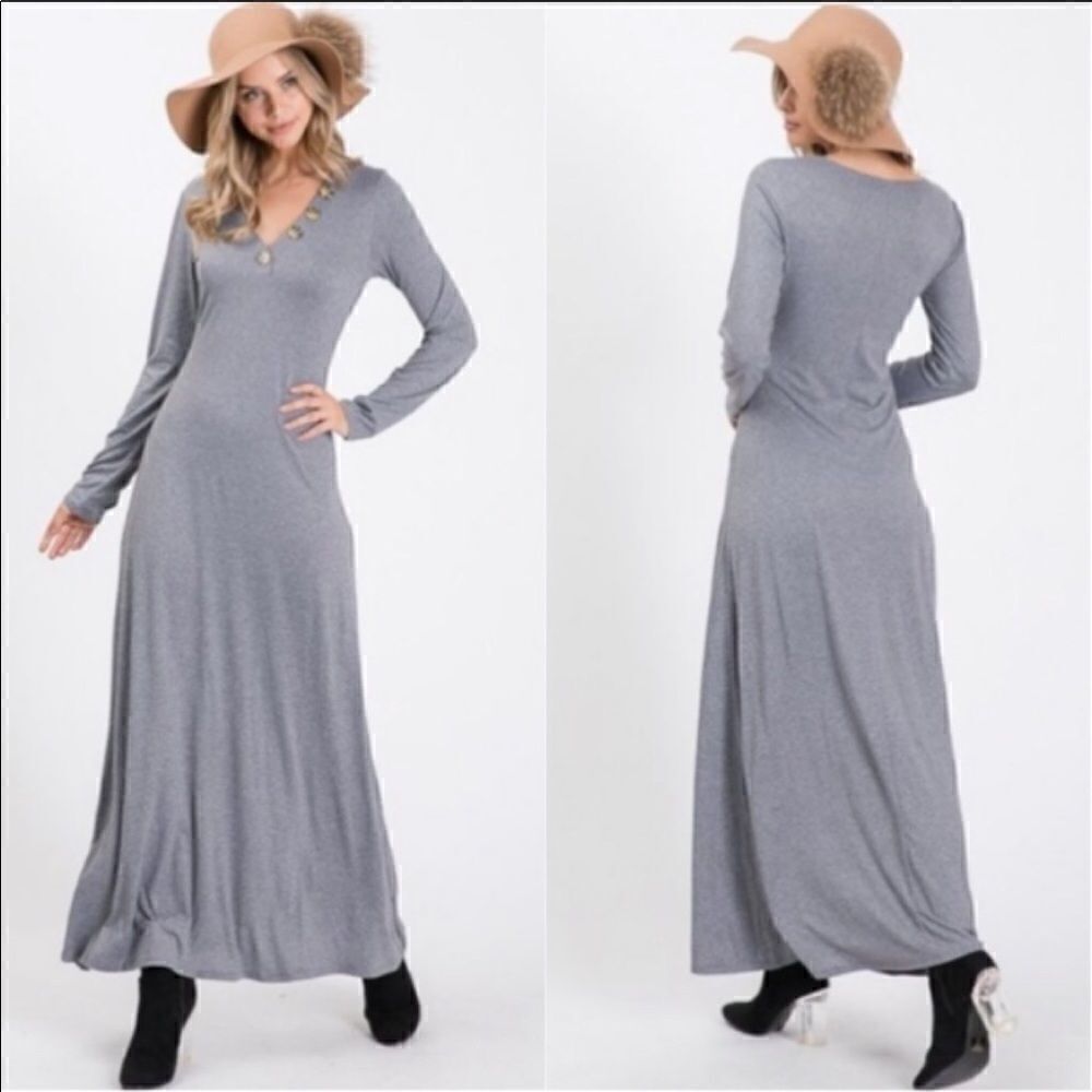 Dress soft effect with buttons neck side Sexy